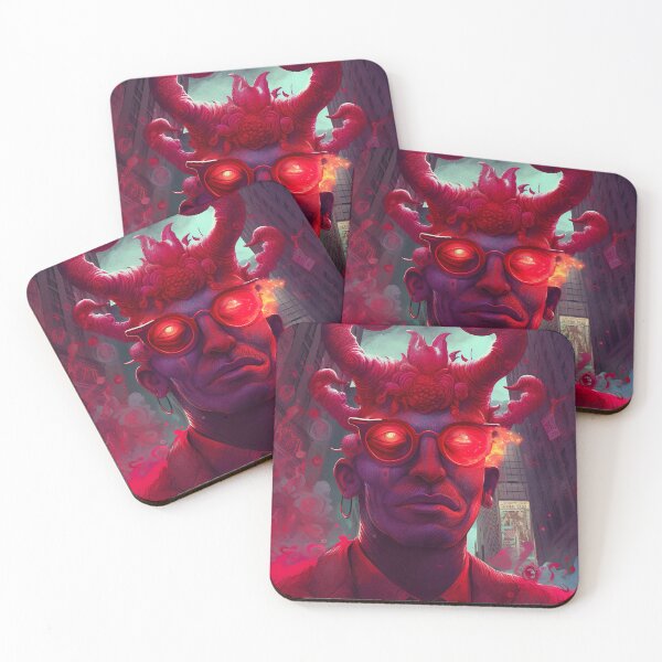 Item preview, An elegant lawyer devil in a sharp suit amidst the bustling cityscape. designed and sold by yatzo.