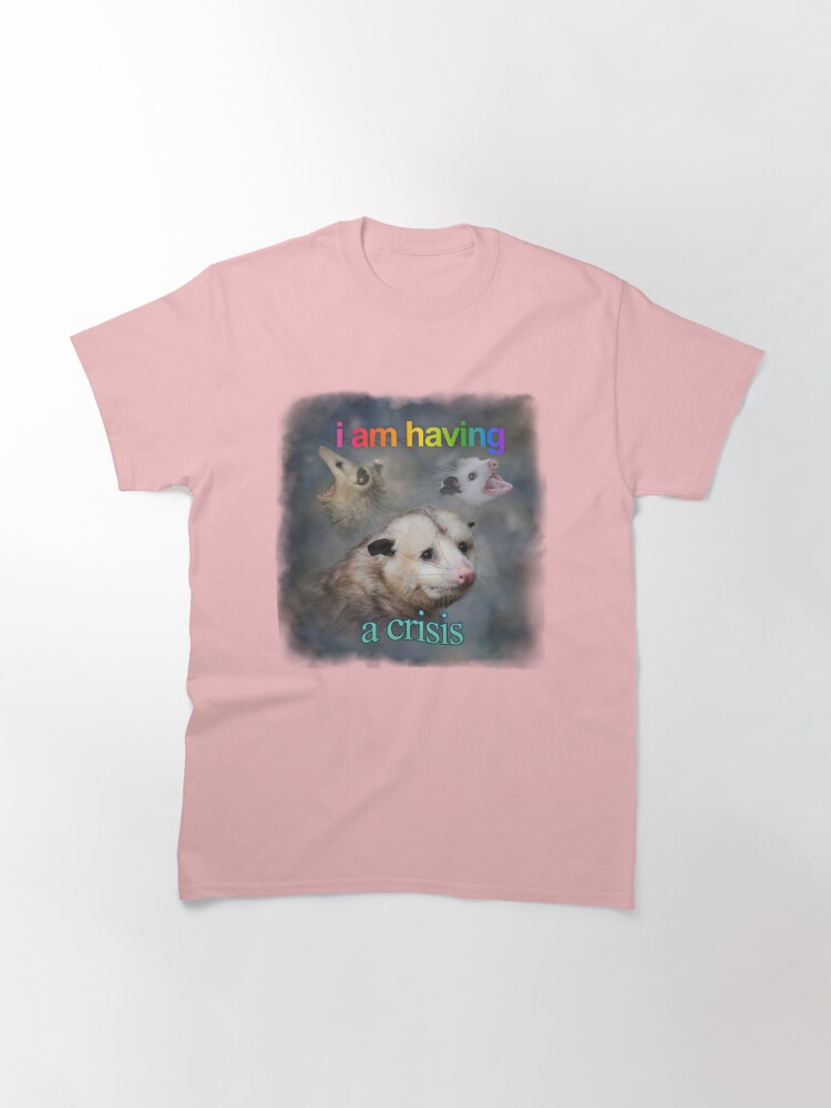 Thumbnail 2 of 7, Classic T-Shirt, I am having a crisis possum word art designed and sold by snazzyseagull.