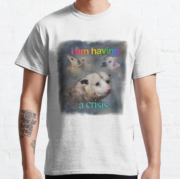 J'ai une crise d'opossum word art T-shirt classique