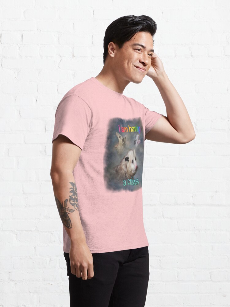 Thumbnail 5 of 7, Classic T-Shirt, I am having a crisis possum word art designed and sold by snazzyseagull.