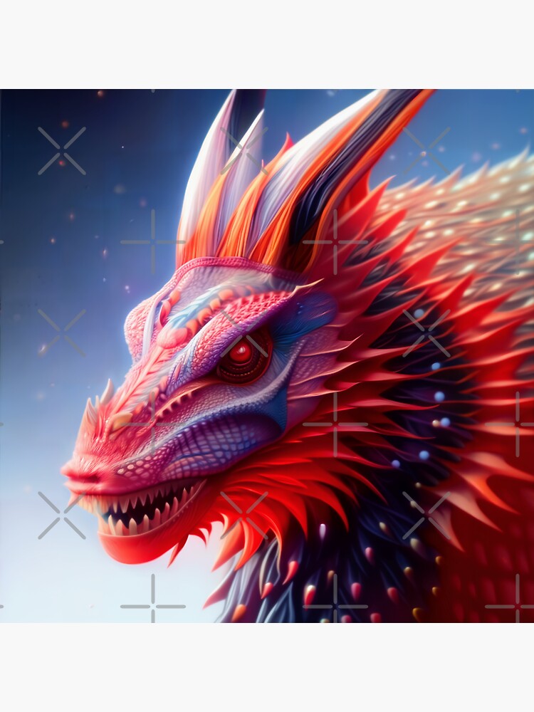 Thumbnail 3 of 3, Sticker, Crystal Dragons Series #02: Ruby Midnight designed and sold by dragynrain.