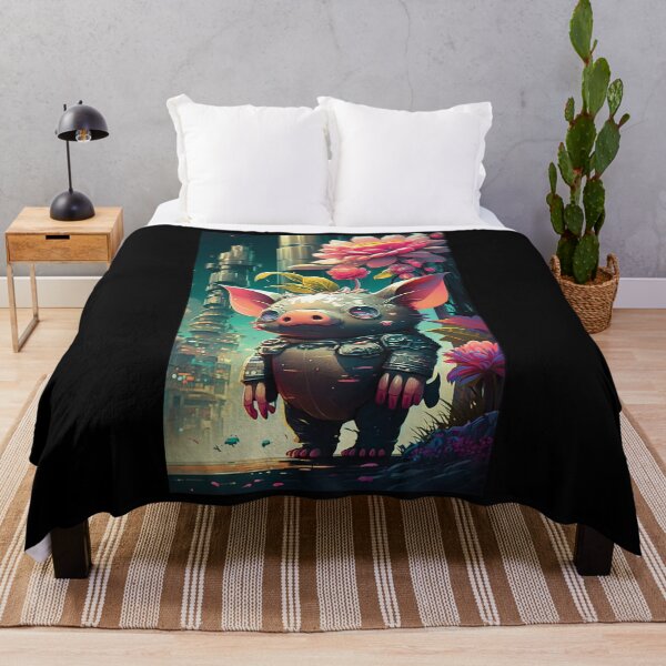 Item preview, Pig Mecha Digital Vibrant Painting Urban Action Adventure Anime Art designed and sold by arthouseflunky.
