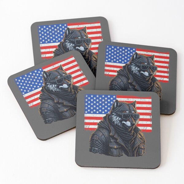 Item preview, Proud Patriotic Vintage Biker Wolf, American Flag designed and sold by Itaya Art.