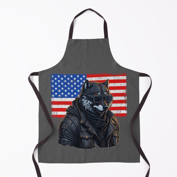 Item preview, Proud Patriotic Vintage Biker Wolf, American Flag designed and sold by Itaya Art.