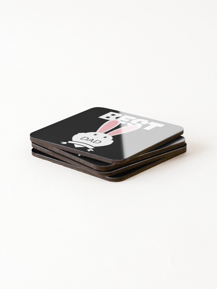 Thumbnail 4 of 5, Coasters (Set of 4), Best Rabbit Dad designed and sold by Eolithic.