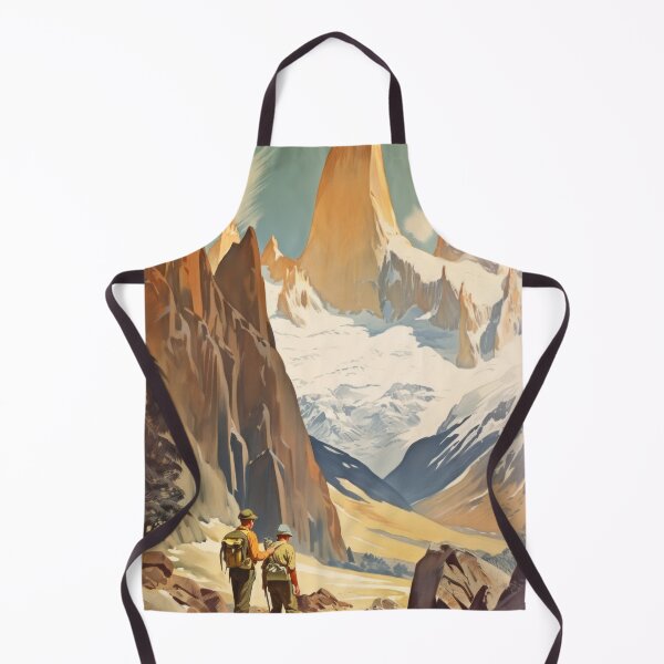 Artikelvorschau, Patagoniens majestätisches Terrain: Zwei Wanderer auf einer Reise entworfen und verkauft von Heritage Print Co.