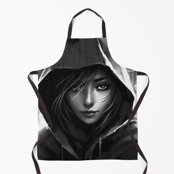 Item preview, Hooded hacker girl in a noir cityscape designed and sold by SingularityGeek.
