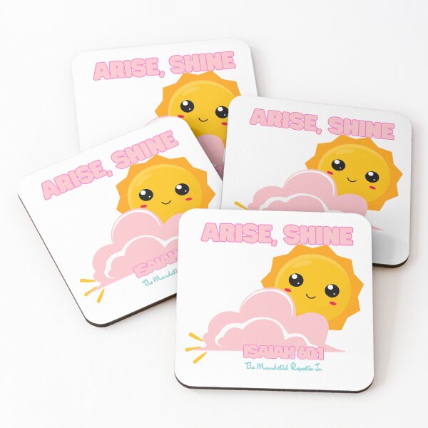 Item preview, Isaiah 60:1 (Kawaii) - White with Cotton Candy Pink Writing designed and sold by TheReporter1.