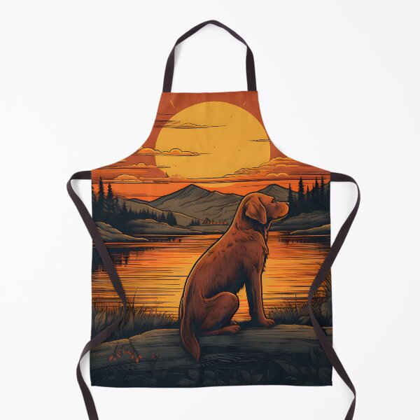 Item preview, Labrador dog by a lake at sunset designed and sold by SingularityGeek.