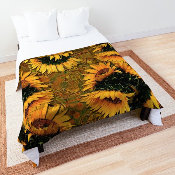 Sunflowers and Mexican Tile Comforter