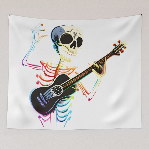 Item preview, music,skeleton,T-Shirt,black,guitar designed and sold by Siam-1306.