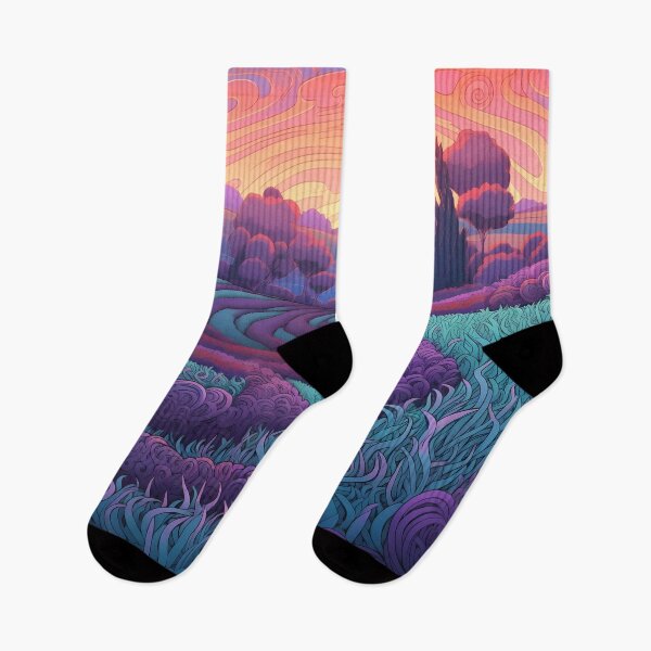 Item preview, Landscape of swirling greens and purples designed and sold by SingularityGeek.