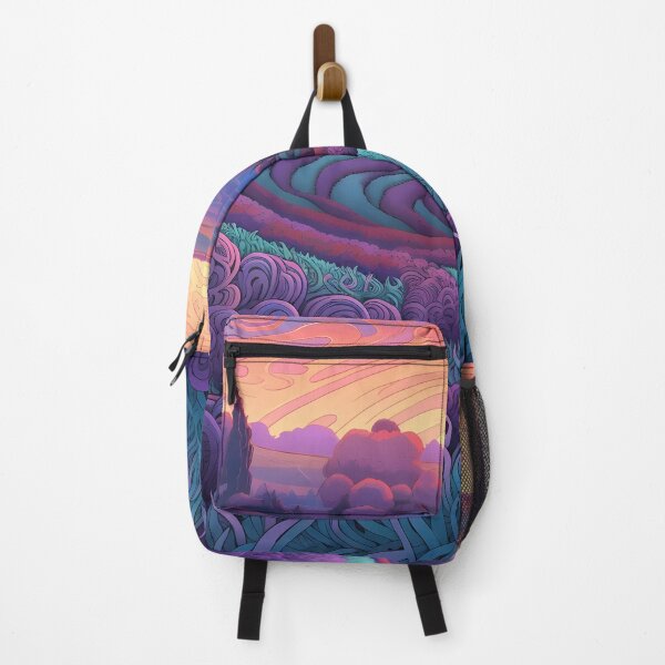 Item preview, Landscape of swirling greens and purples designed and sold by SingularityGeek.