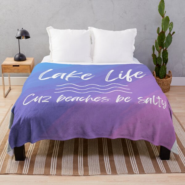 Item preview, Lake Life Cuz Beaches Be Salty Pink Purple and Blue Watercolor Design designed and sold by rosaliemillen.