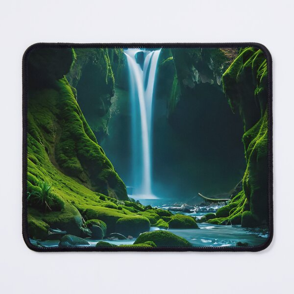 Item preview, Waterfall in a green moss jungle designed and sold by RK - Shop.