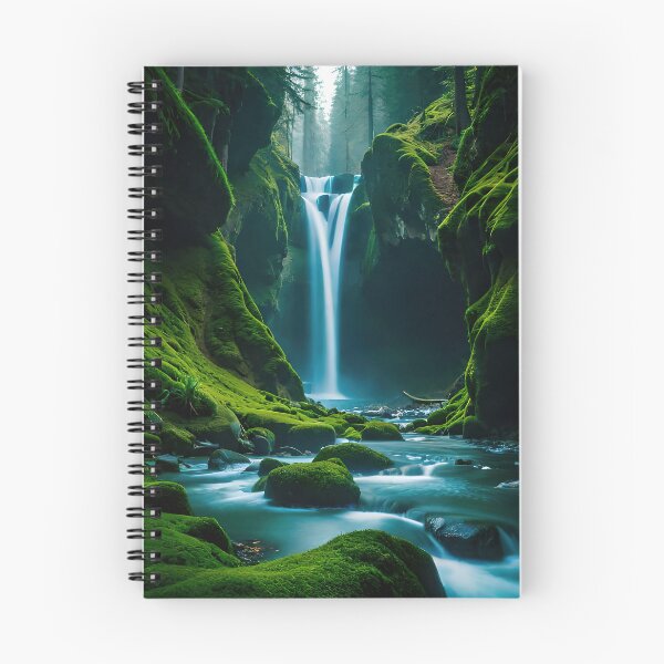 Item preview, Waterfall in a green moss jungle designed and sold by RK - Shop.