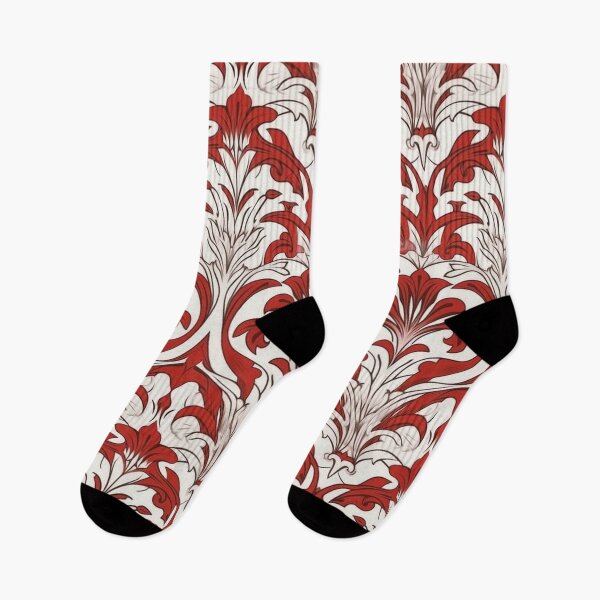 Item preview, Art Nouveau rojo y blanco designed and sold by Splargo Digital Prints.
