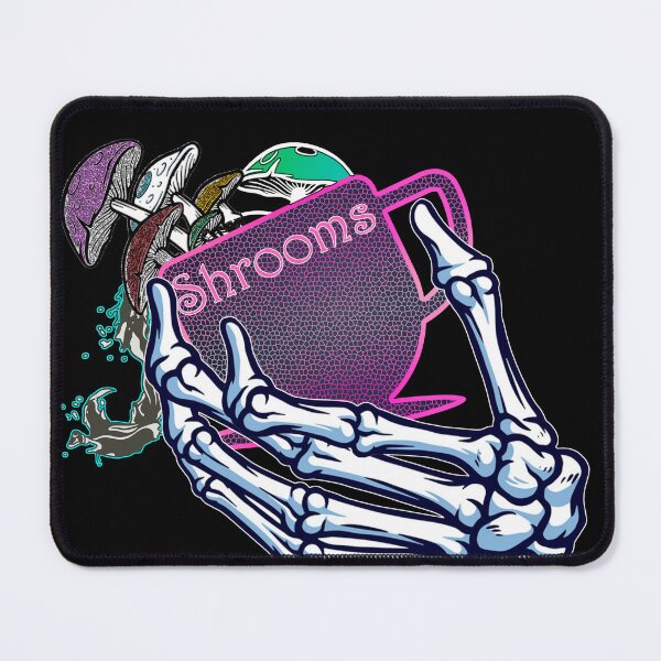 Item preview, Skeleon hand holding Shroom psychedelic tea cup Drink designed and sold by Whitetailcrafts.