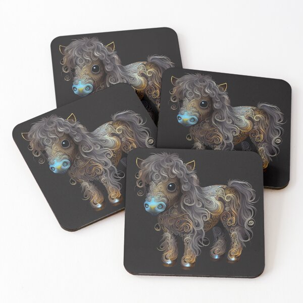 Item preview, curly shetland pony, digital art design designed and sold by LorrieBee.