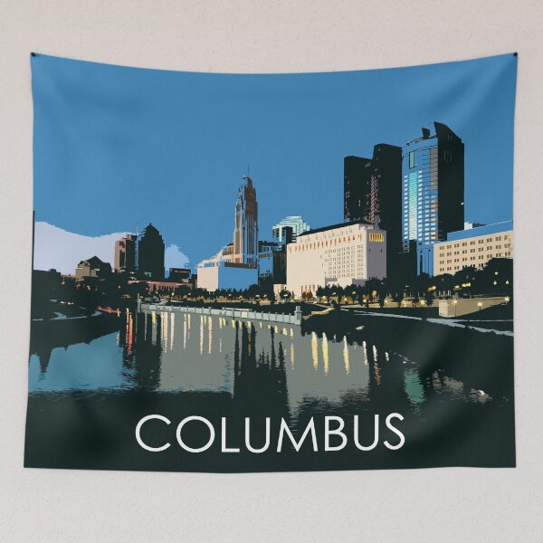 Item preview, Columbus, Ohio, USA, Travel Print designed and sold by summattodraw.