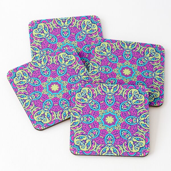 Item preview, Mandala (hot pink/blue/pea green) Pattern designed and sold by CMooreWorx.