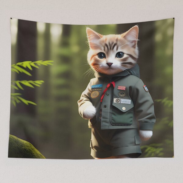 Item preview, Scout Cat - Modern Digital Art designed and sold by Ai-michiart.
