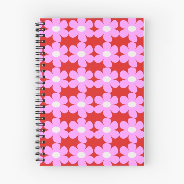 Item preview, Scandi style retro flowers - red and pink  designed and sold by BlackDogArtists.
