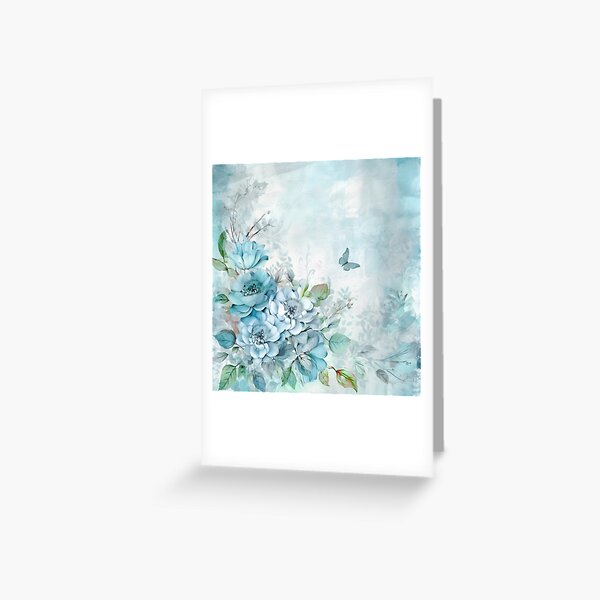 Item preview, Watercolor flowers in blue designed and sold by sbsteam2000.