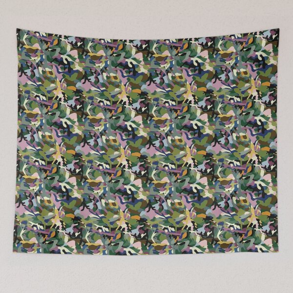 Item preview, Blue Green Forrest Army Camo Print Camouflage Pattern Graphic Pixelated Military Colorful Abstract Country  designed and sold by arcadetoystore.