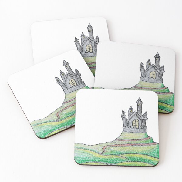 Item preview, Castle On a Hill - Kids Castle Whimsy Crayon Green designed and sold by SGHansen.
