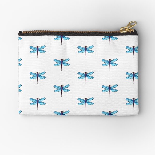 Magical Dragonfly with Blue Wings Zipper Pouch