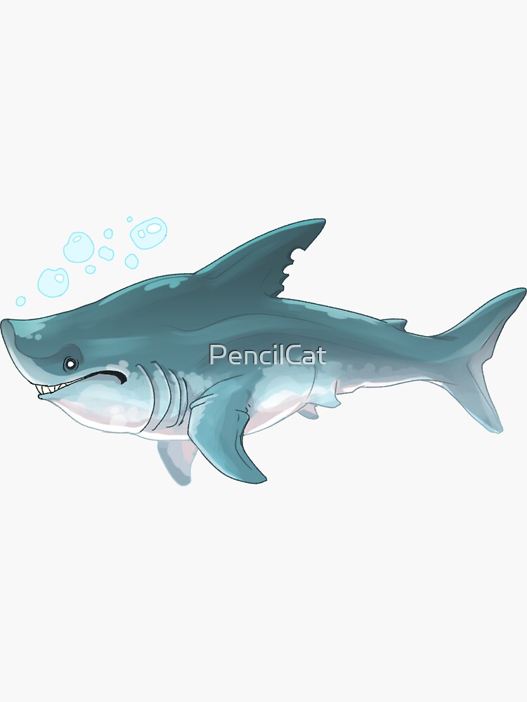 Thumbnail 3 of 3, Sticker, Megalodon designed and sold by PencilCat.