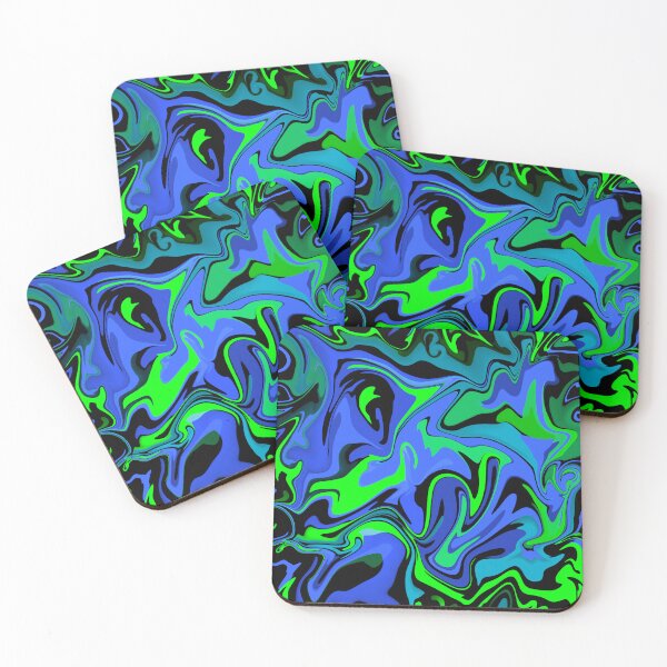 Item preview, Liquid Neon Pattern - blue and green designed and sold by Miscelenious.