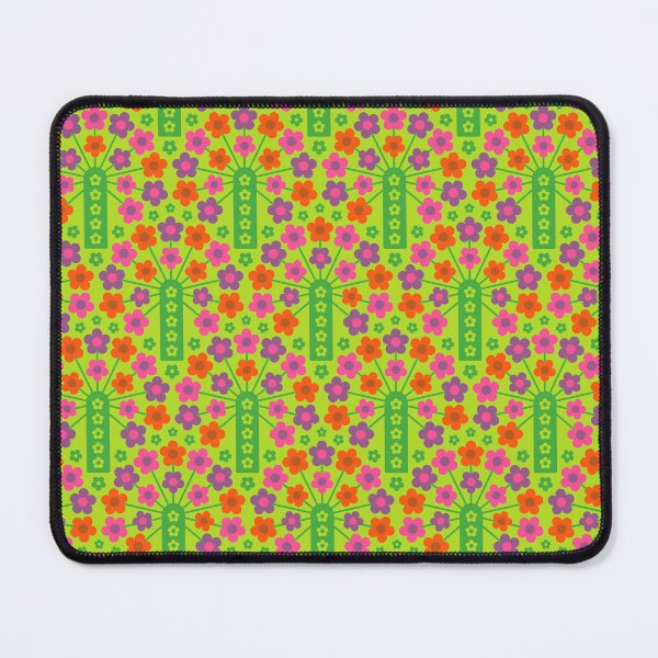 Item preview, COW PARSLEY Retro Seventies 1970s Floral Botanical Pattern in Groovy Green Lime Fuchsia Pink Purple Orange Brown - UnBlink Studio by Jackie Tahara designed and sold by Jackie Tahara of UnBlink Studio.