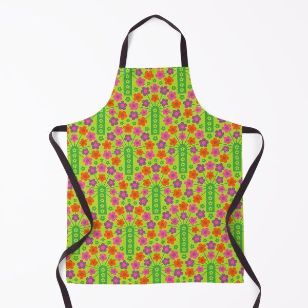 Item preview, COW PARSLEY Retro Seventies 1970s Floral Botanical Pattern in Groovy Green Lime Fuchsia Pink Purple Orange Brown - UnBlink Studio by Jackie Tahara designed and sold by Jackie Tahara of UnBlink Studio.