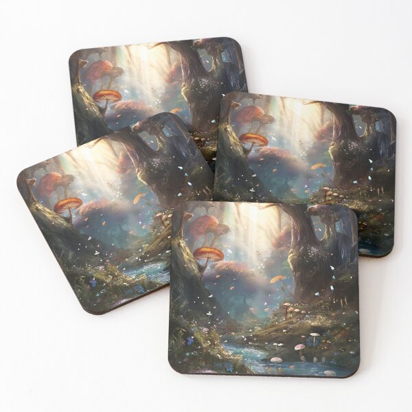 Item preview, "Enchanted Forest - Magic and Wonder" Fantasy Landscape with Magical Mushrooms and Plants designed and sold by Digital Artifacts.