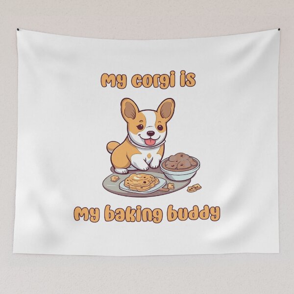 Item preview, Corgi Baking Buddy II - A Cute Design for Bakers and Dog Lovers designed and sold by brindled.