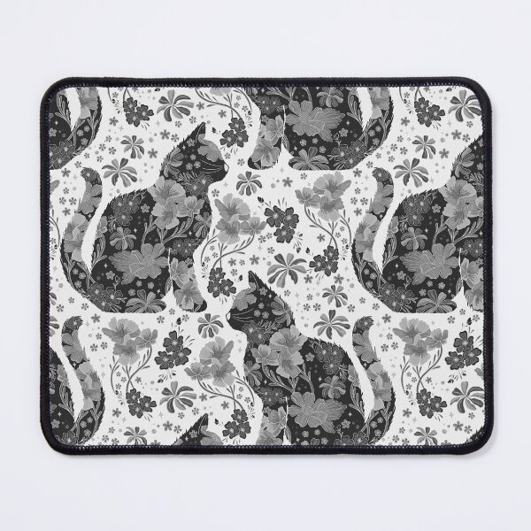 Item preview, Floral Cat - Black & White designed and sold by Meganlaine.