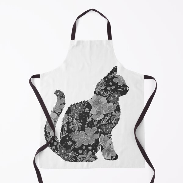 Item preview, Floral Cat - Black & White designed and sold by Meganlaine.