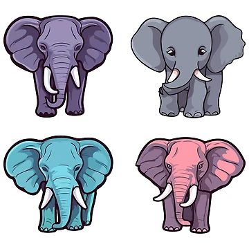 Artwork thumbnail, Elephant Sticker Pack by StickerWorlds