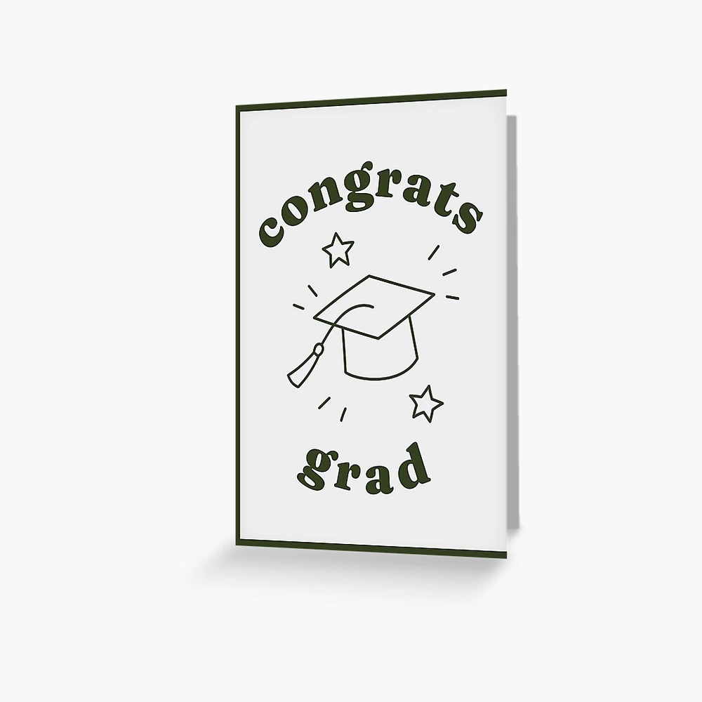 "graduation card - congrats grad" Greeting Card for Sale by lilykrigelski |  Redbubble