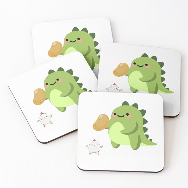 Item preview, Dinosaur with a potato and a chicken designed and sold by vintagelady56.