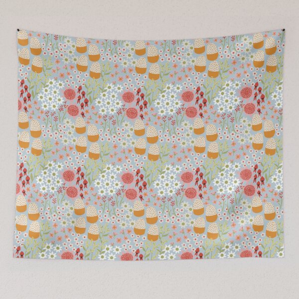 Item preview, Australiana Floral Quilt in Blue designed and sold by The Wattle Studio.