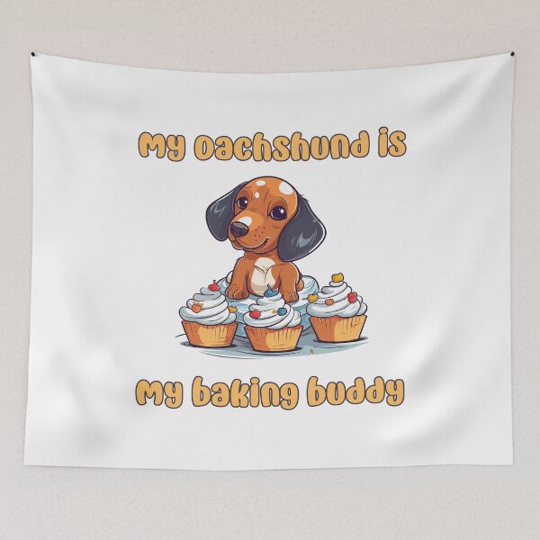 Item preview, Dachshund Baking Buddy - A Cute Design for Bakers and Dog Lovers designed and sold by brindled.