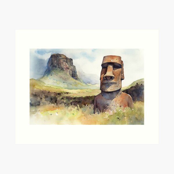 Buff Moai Art Print for Sale by TheBigSadShop