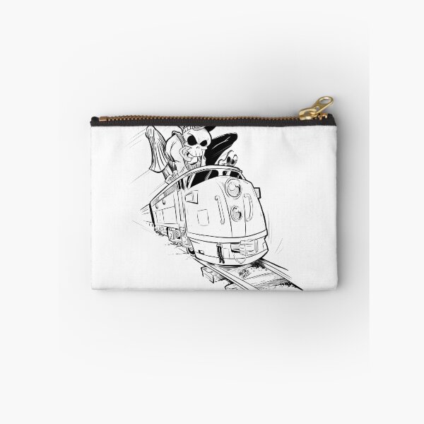 Item preview, Cartoon Diesel train graphic with "Boner" engineer Blk Line Art designed and sold by WarrenMuzakArt.
