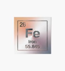 Periodic Table of Elements - Iron (Fe) Art Board