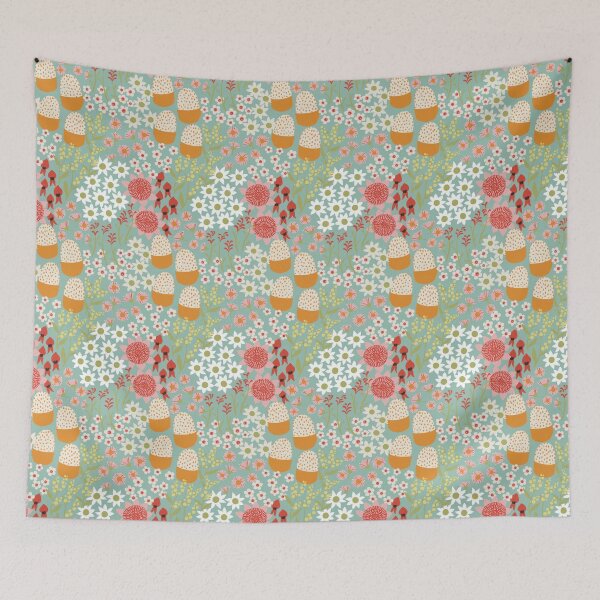 Item preview, Australiana Floral Quilt in Teal designed and sold by The Wattle Studio.