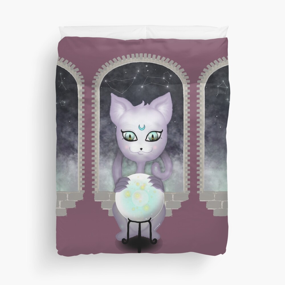 Mystic Miku | Crystal Ball & Zodiac | Light Purple Duvet Cover