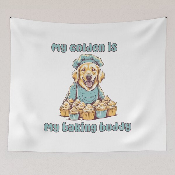 Item preview, Golden Retriever Baking Buddy - A Cute Design for Bakers and Dog Lovers designed and sold by brindled.